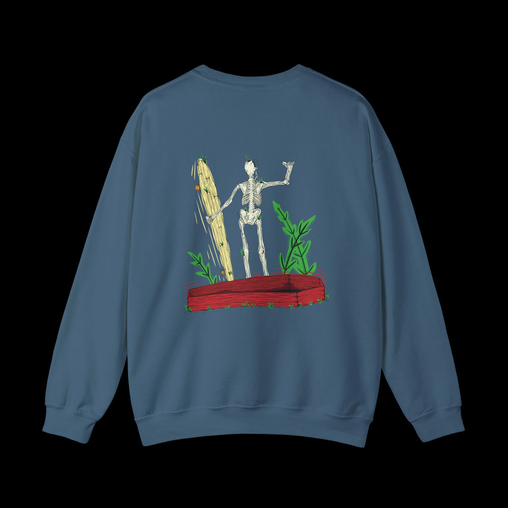 Undead Boarder Crewneck Sweatshirt — Skeleton Graphic Crewneck
