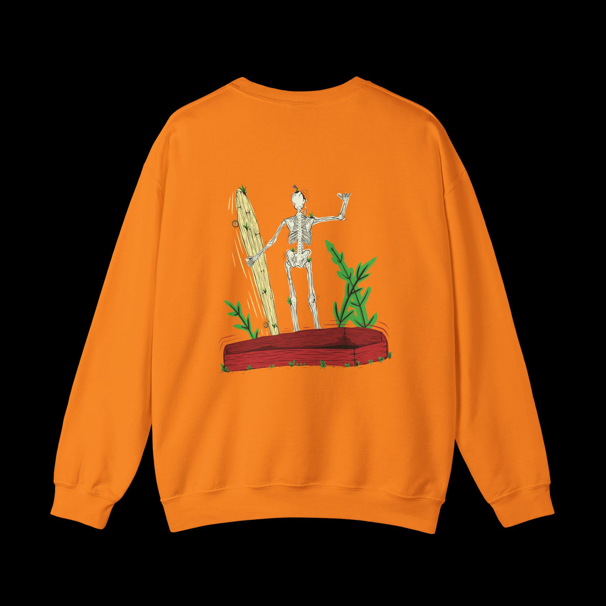 Undead Boarder Crewneck Sweatshirt — Skeleton Graphic Crewneck